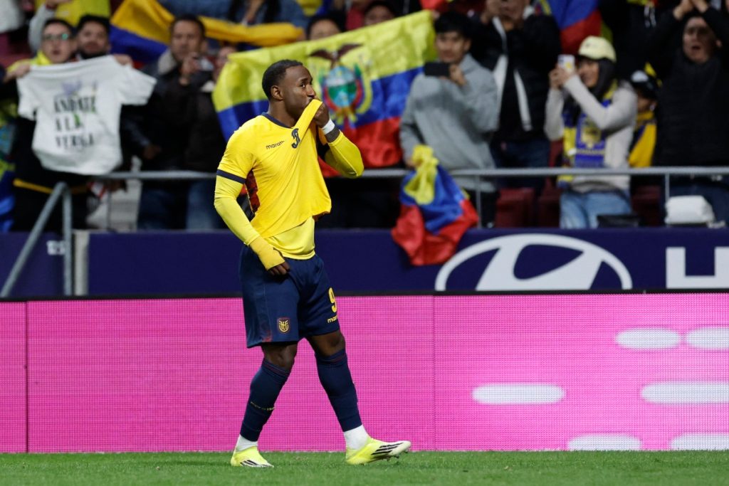 Yeboah marcó el único gol para Ecuador frente a Marruecos. Foto: AFP
