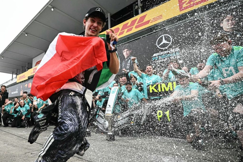 Kimi Antonelli se quedó con el Gran Premio de Japón. Foto: AFP