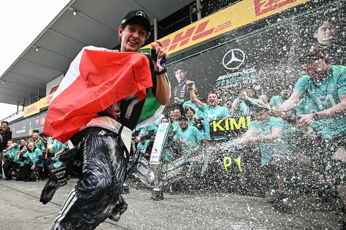 Kimi Antonelli se quedó con el Gran Premio de Japón. Foto: AFP
