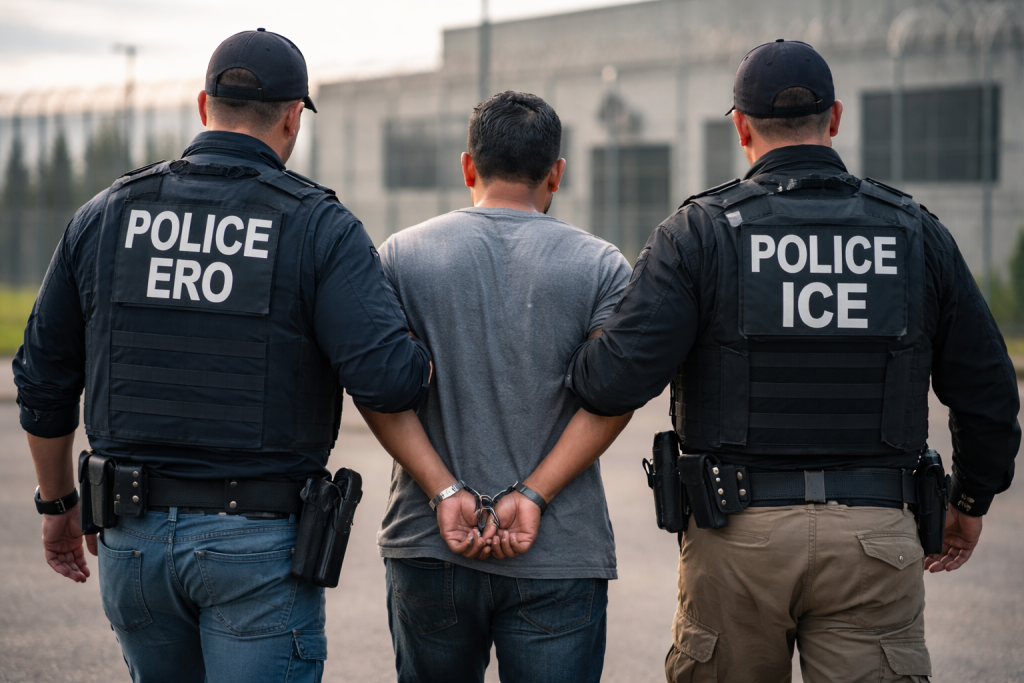 Migrante ecuatoriano detenido en Havertown, en Estados Unidos. Antes tenía detenciones por conducir ebrio.