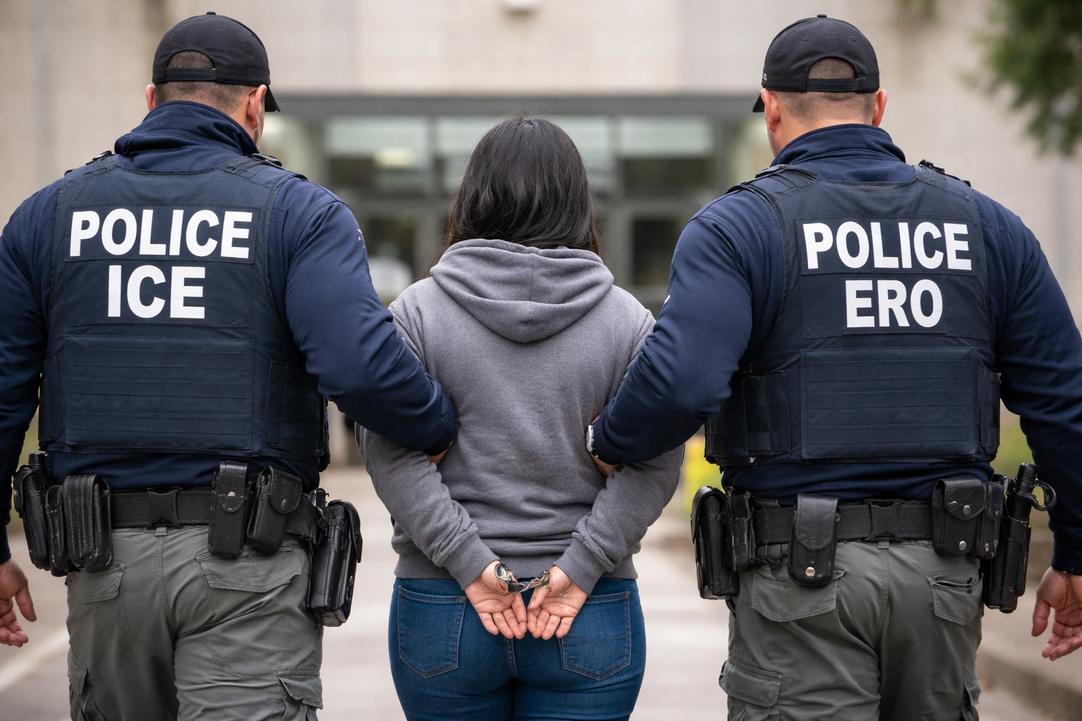 Madre migrante ecuatoriana detenida cuando iba al hospital a ver a su hijo. Está presa en un centro de Luisiana.