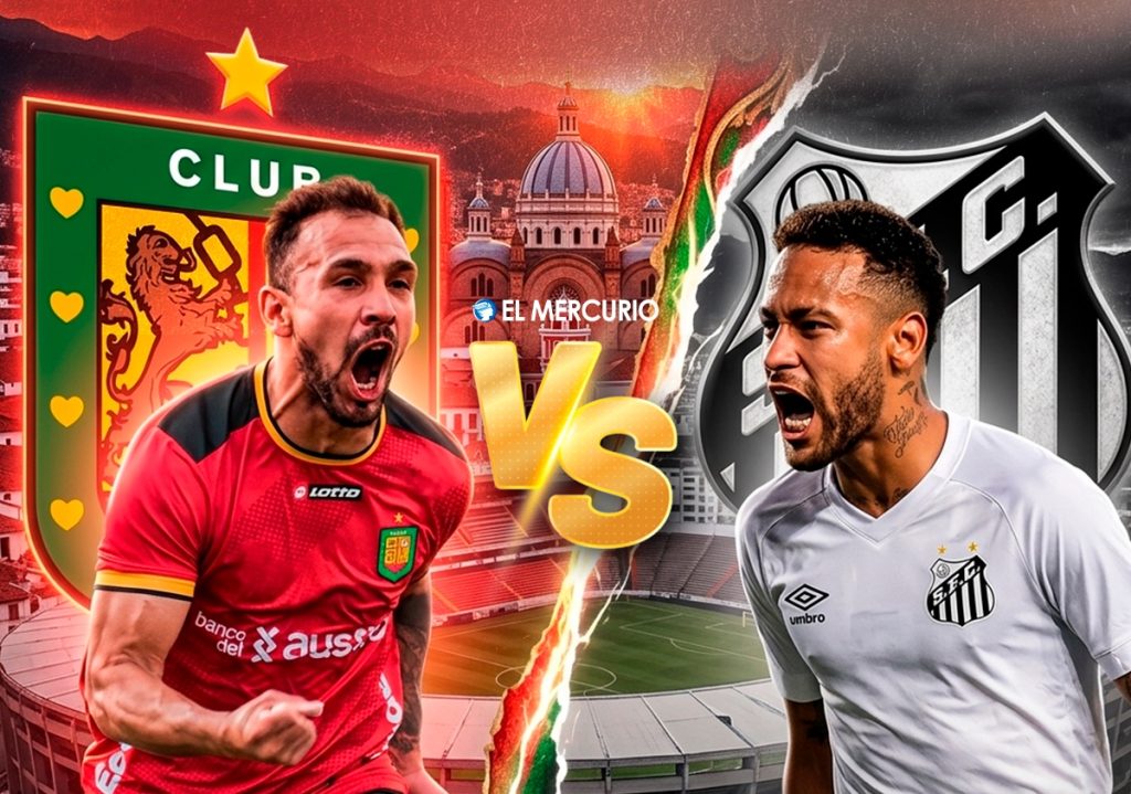 Deportivo Cuenca ante Santos FC.