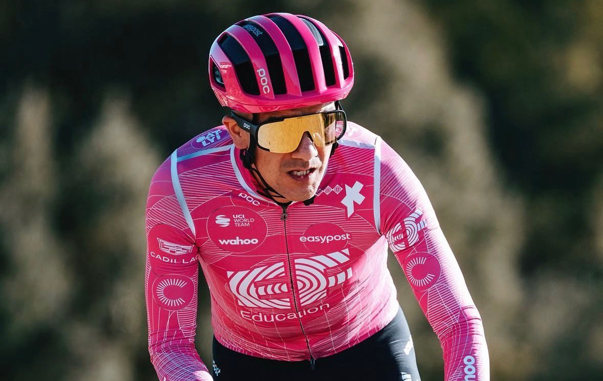 Richard Carapaz durante competencia. Foto: Richard Carapaz