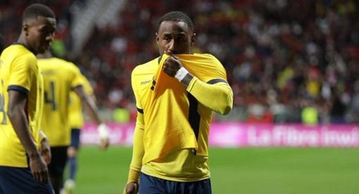 Yeboah celebra gol de Ecuador ante Marruecos. Foto: La Tri