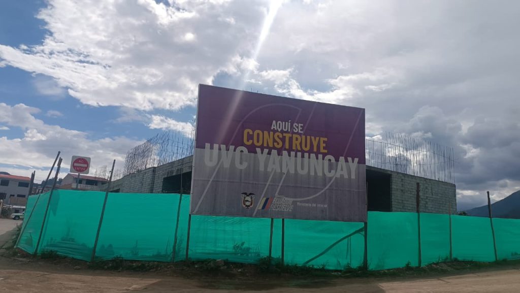 La primera Unidad de Vigilancia Comunitaria (UVC) que se pretendía construir al sur de Cuenca, está inconclusa desde hace más de 15 meses. /FCS