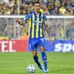 Ángel Di María fue titular con Rosario Central frente a Independiente del Valle. Foto: AFP