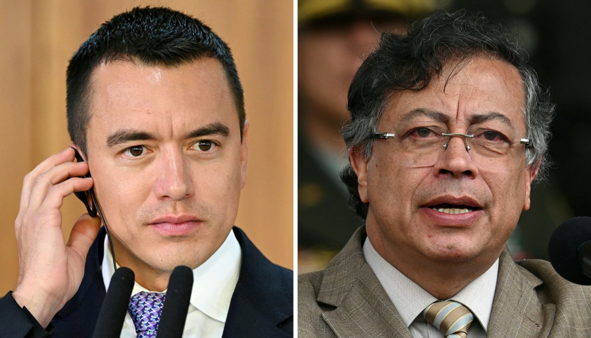 Daniel Noboa y Gustavo Petro han tenido una serie de cruces desde enero de este año. Foto: AFP