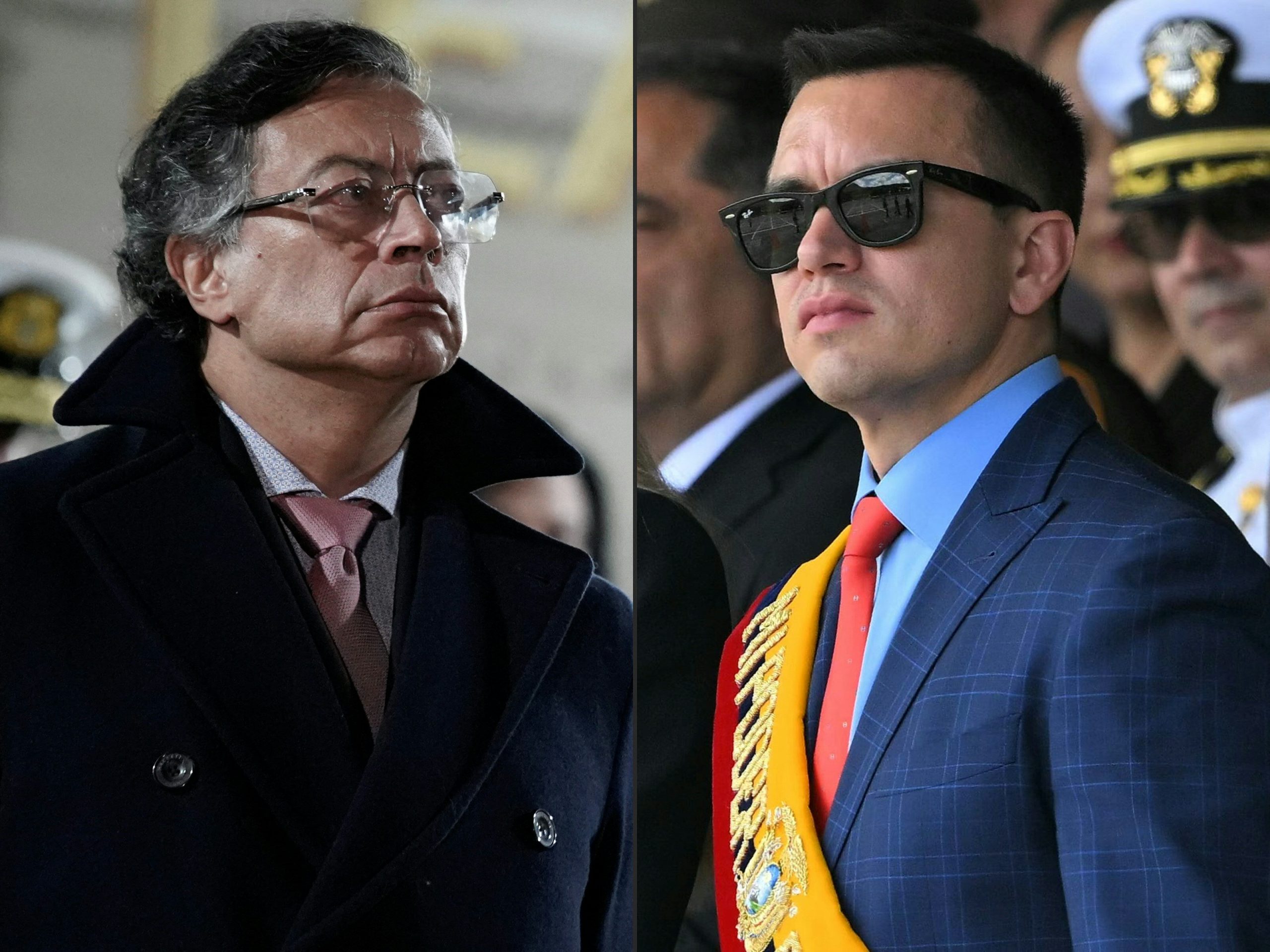 Noboa acusó al gobierno de Petro de impulsar una incursión de guerrilleros en la frontera norte. Foto: AFP