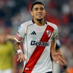 Páez luego de marcar su primer gol con River Plate. Foto: AFP