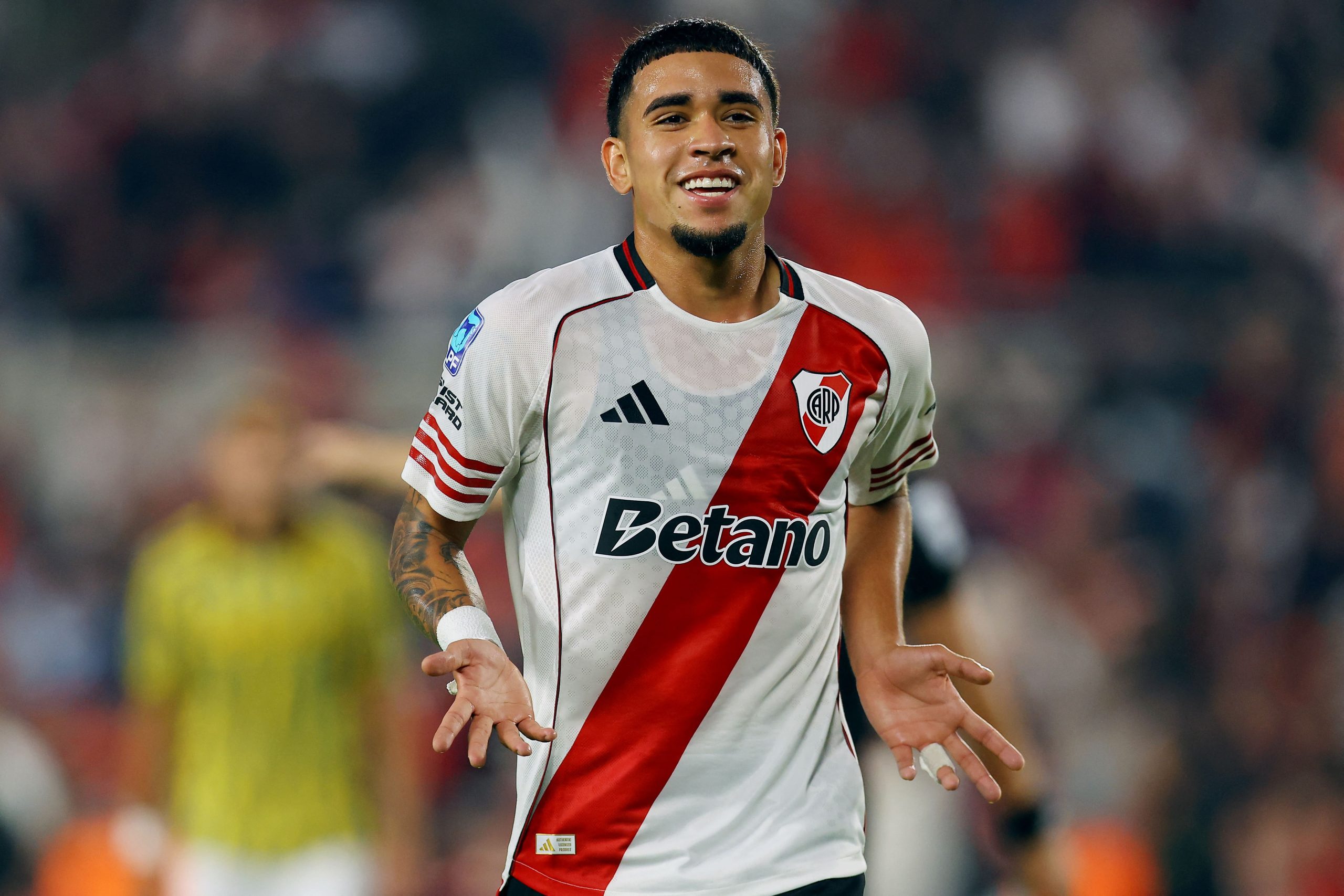 Páez luego de marcar su primer gol con River Plate. Foto: AFP