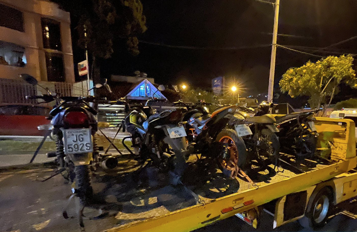 El operativo interinstitucional terminó con la detención de 20 motocicletas. /Cortesía
