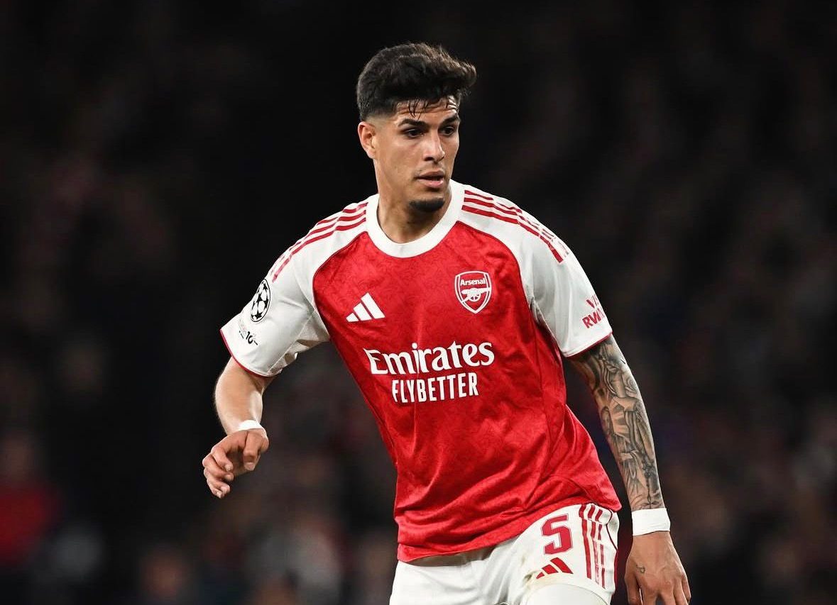 Piero Hincapié en su último cotejo con el Arsenal. Foto: Arsenal