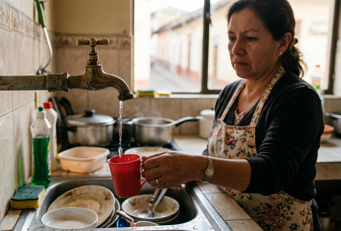 Ocho sectores se verán afectados con corte de agua debido a la rotura de una tubería. /Imagen generada con IA