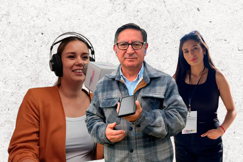 Marcela Carrión, Marcelo Gutiérrez y Mariuxi Erreyes son parte de los periodistas deportivos que narran la vida de Deportivo Cuenca. Foto: El Mercurio