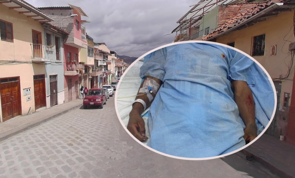 Erick P., resultó herido con un arma blanca en la intersección de las calles Vargas Machuca y Rafael María Arízaga. /Cortesía