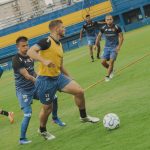 Deportivo Cuenca entrenó en Casa Amarilla de Boca Juniors antes de su partido contra San Lorenzo. Foto: Deportivo Cuenca