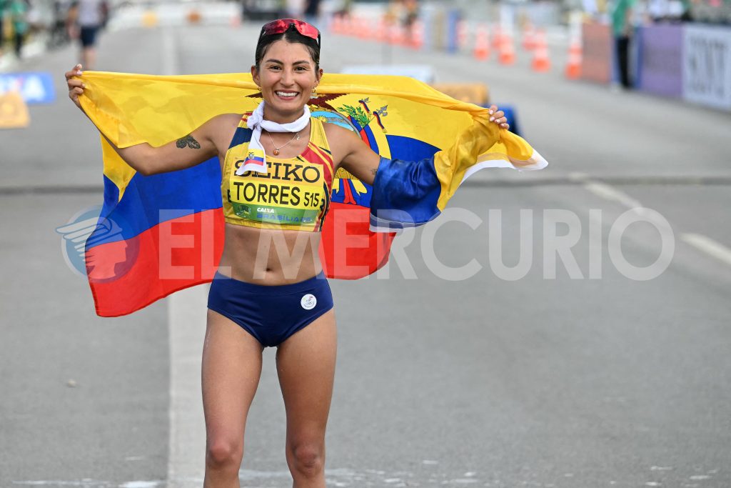 Paula Torres se quedó con el primer lugar del maratón del Mundial de Marcha por equipos. Foto: AFP (PROHIBIDA SU REPRODUCCIÓN)