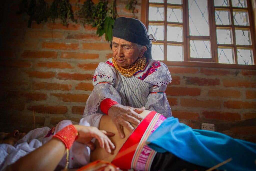 El libro y documental bilingüe ‘Pakarichiy hampikuna: Relatos de la partería y la salud ancestral’, es una iniciativa de ‘Warmi Imbabura’. /Cortesía