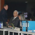 Lenín Moreno llegó a la audiencia de juicio contra él y otras 20 personas. Foto: API