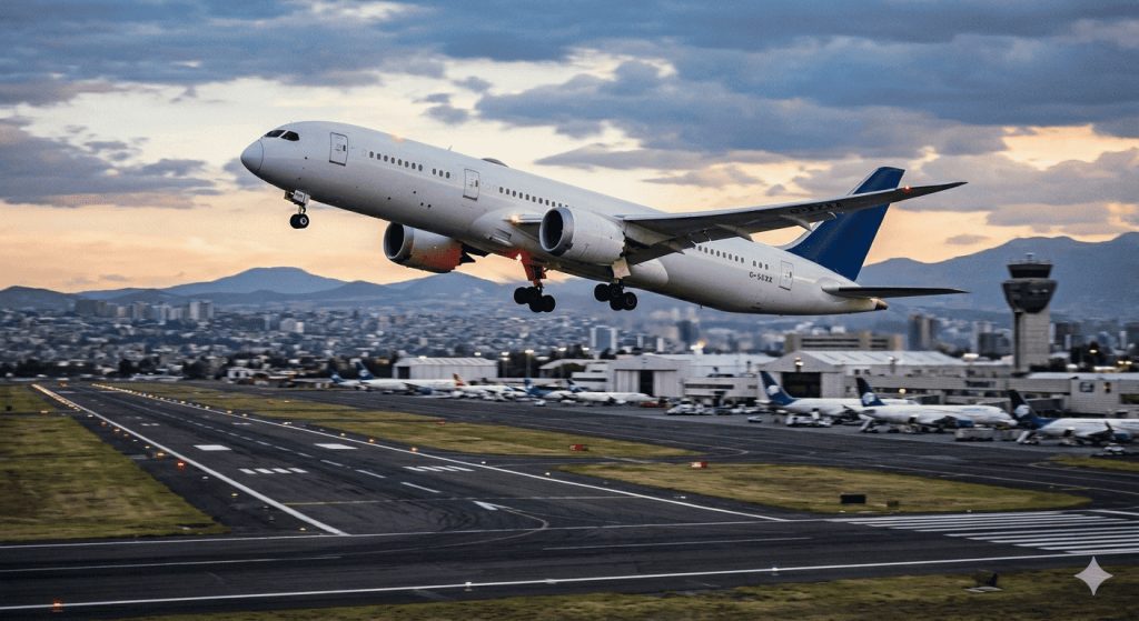 Las razones de los cambios de horarios se deben a las intervenciones que se realizan en la pista del aeropuerto de Quito. Foto referencial creada con IA
