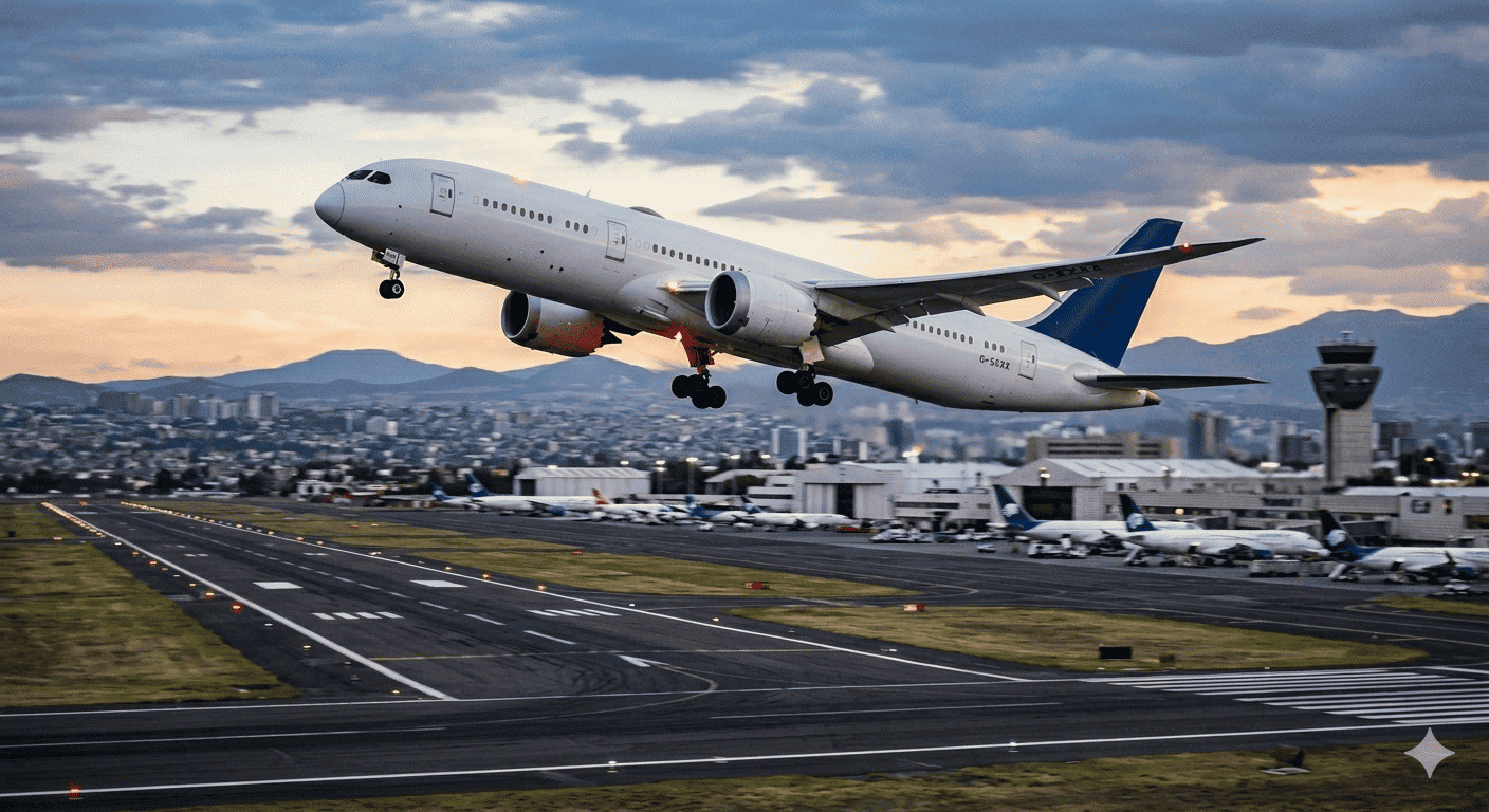 Las razones de los cambios de horarios se deben a las intervenciones que se realizan en la pista del aeropuerto de Quito. Foto referencial creada con IA