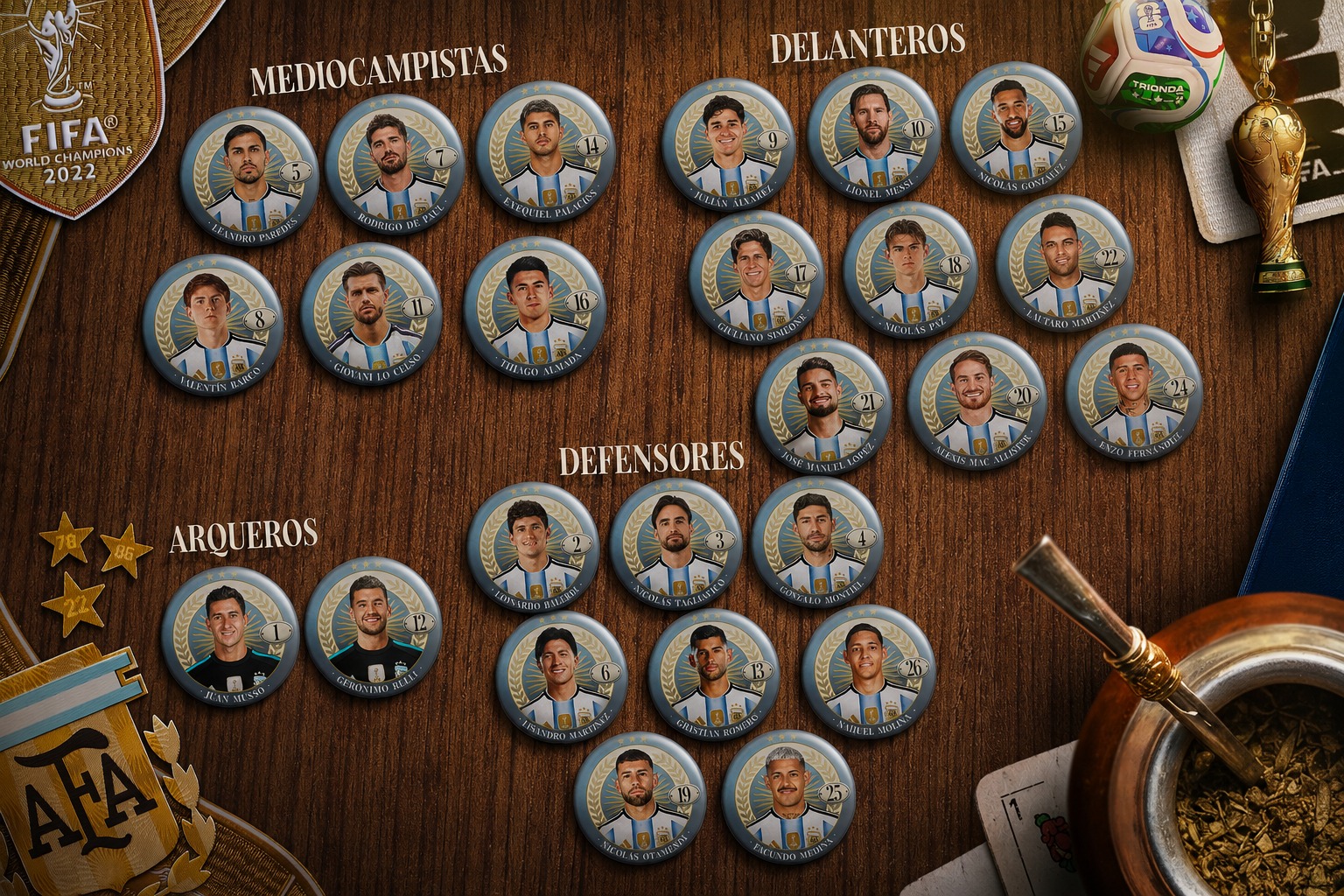 Jugadores que irán al Mundial 2026. Foto: Selección Argentina