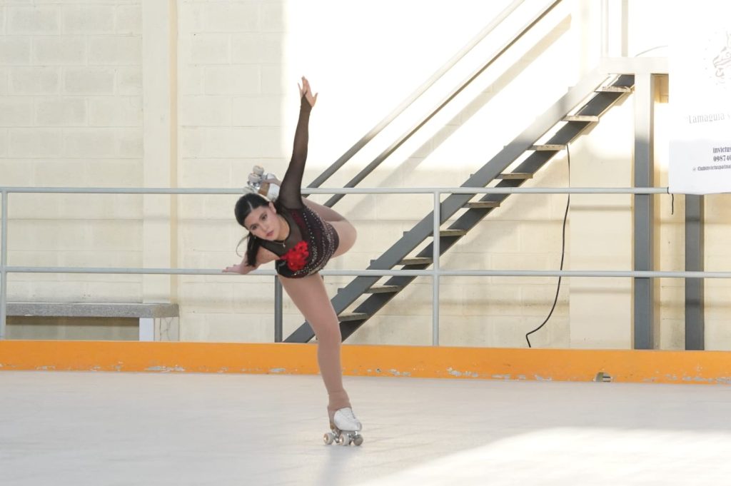 Julieth Molina durante la competencia de patinaje. Foto: Cortesía