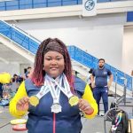 Lisseth Ayoví con su doble medalla en Panamericano. Foto: Viceministerio del Deporte