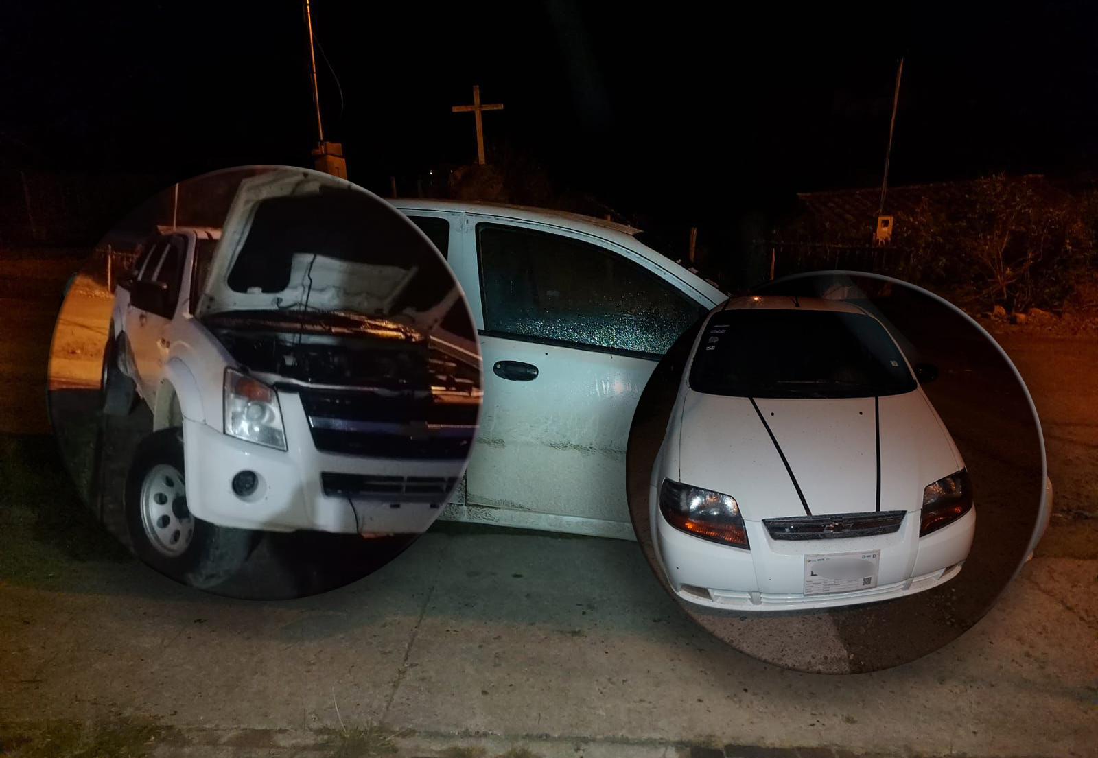 Estos vehículos estarían involucrados en los presuntos hechos delictivos en el cantón en Sígsig, según informó la Policía. /Fotos Policía Nacional