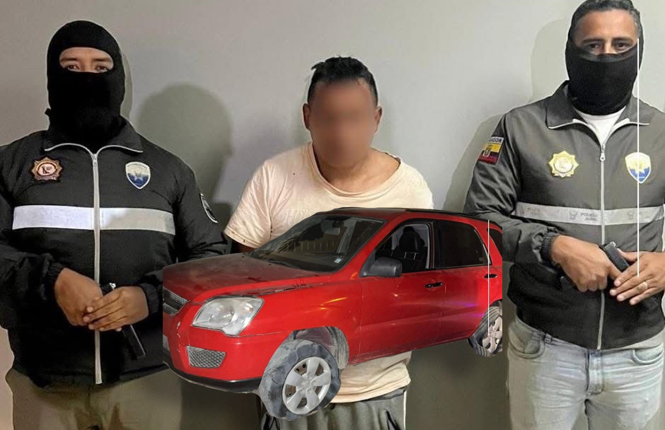 El ciudadano fue detenido tras embestir con el vehículo a agentes de la Policía Nacional en Morocho Quigua. /Cortesía