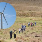 Visita de especialistas al proyecto eólica El PIMO en la parroquia Chaucha, perteneciente al cantón Cuenca. /Cortesía