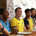 Daniel Noboa en un evento con deportistas de alto rendimiento de Ecuador. Foto: Presidencia