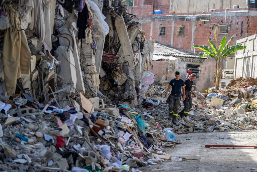 Los edificios se destruyeron por los dos terremotos en Venezuela. Foto: AFP