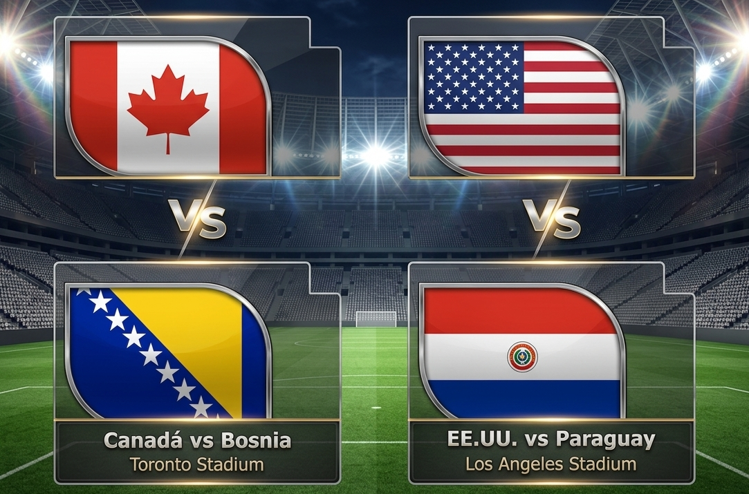 Hoy, 12 de junio, habrá dos partidos en el segundo día del Mundial 2026. Foto: creada con Gemini