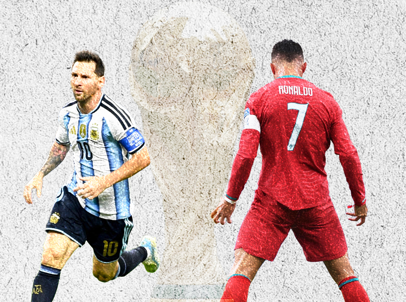 Se esperaba que Messi y Ronaldo se enfrenten en el Mundial 2026. Imagen: El Mercurio con fotos de AFP