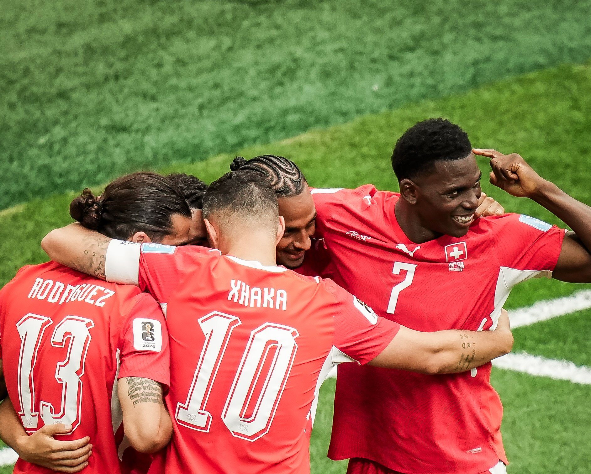 Jugadores de Suiza celebran triunfo. Foto: Suiza