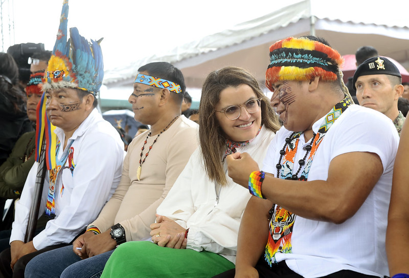 María José Pinto, vcepresidenta de Ecuador, en un evento en 2025. Foto: Presidencia