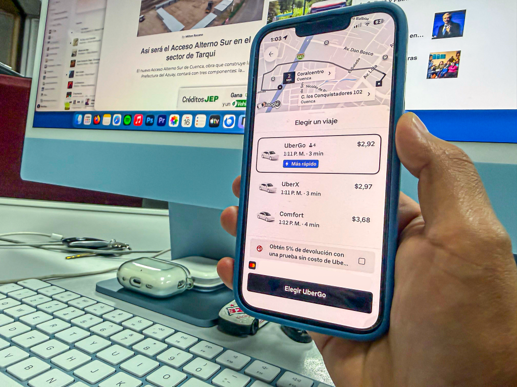 En Cuenca funciona la aplicación de Uber. Foto: El Mercurio