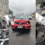 Así terminaron los vehículos involucrados en el accidente de tránsito que dejó cuatro personas heridas. /Cortesía