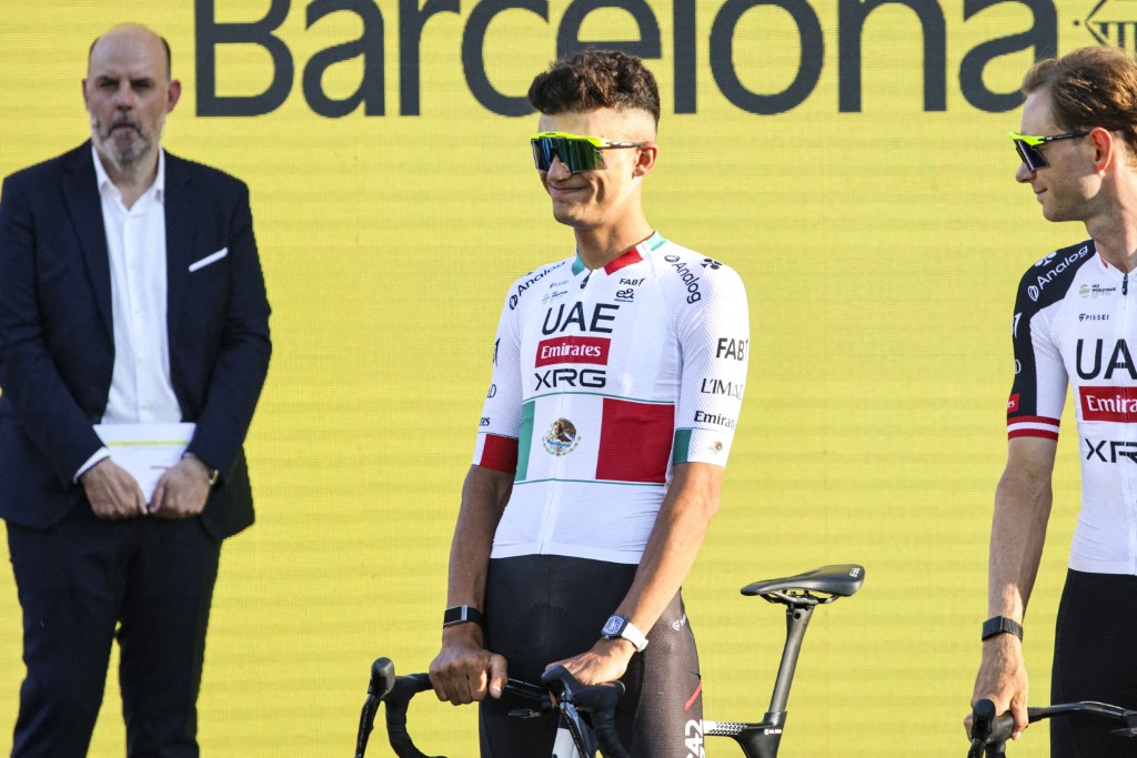 Isaac del Toro de UAE Team Emirates XRG ganó su primera etapa de un Tour de Francia. Foto: AFP