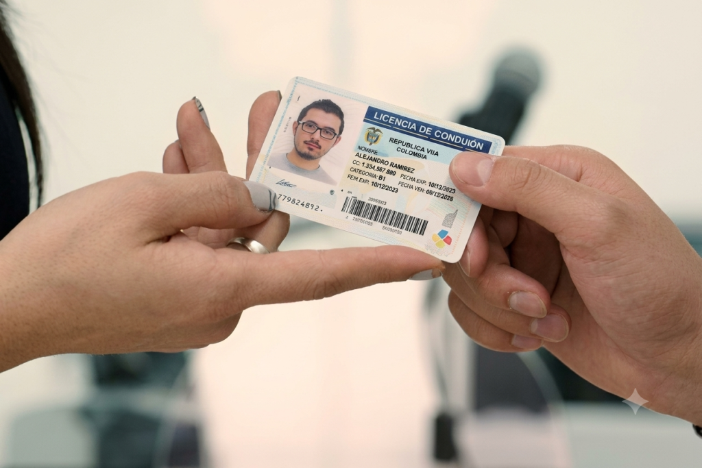 Una imagen de una licencia de Ecuador.