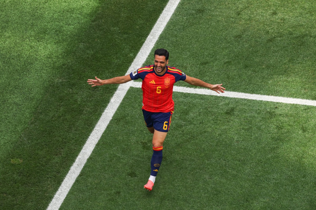 Mikel Merino marcó el segundo gol para España. Foto: AFP