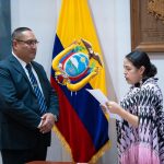 Este 16 de julio fue posesionado Edison Moscoso como el nuevo gerente de la EMOV EP. Foto: Alcaldía