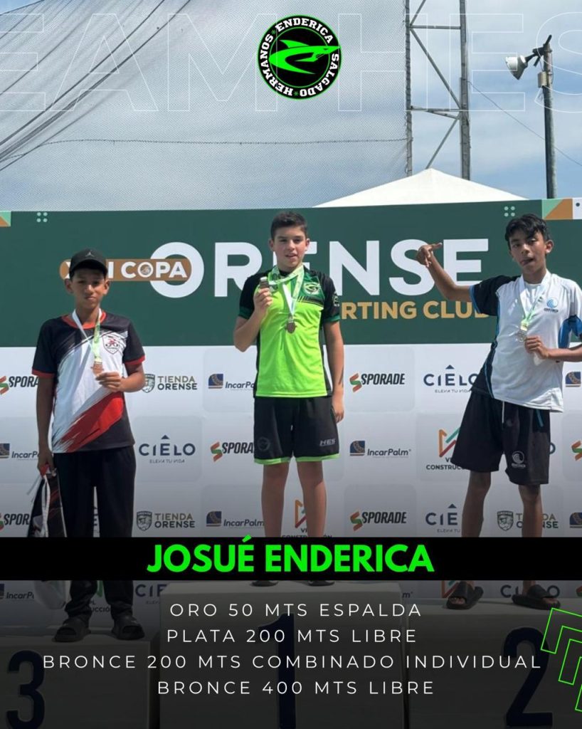 Josué Enderica en el primer puesto del podio. Foto: Cortesía