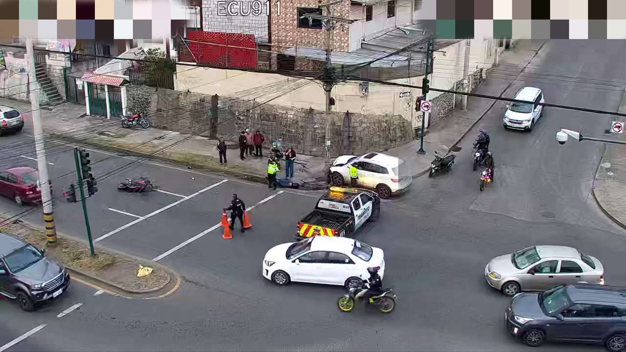 Las cámaras del ECU911 registraron uno de los accidentes que ocurrieron la mañana de este 14 de julio. Foto: ECU911