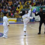 Karatecas durante la inauguración de las colonias vacacionales. Foto: Cortesía