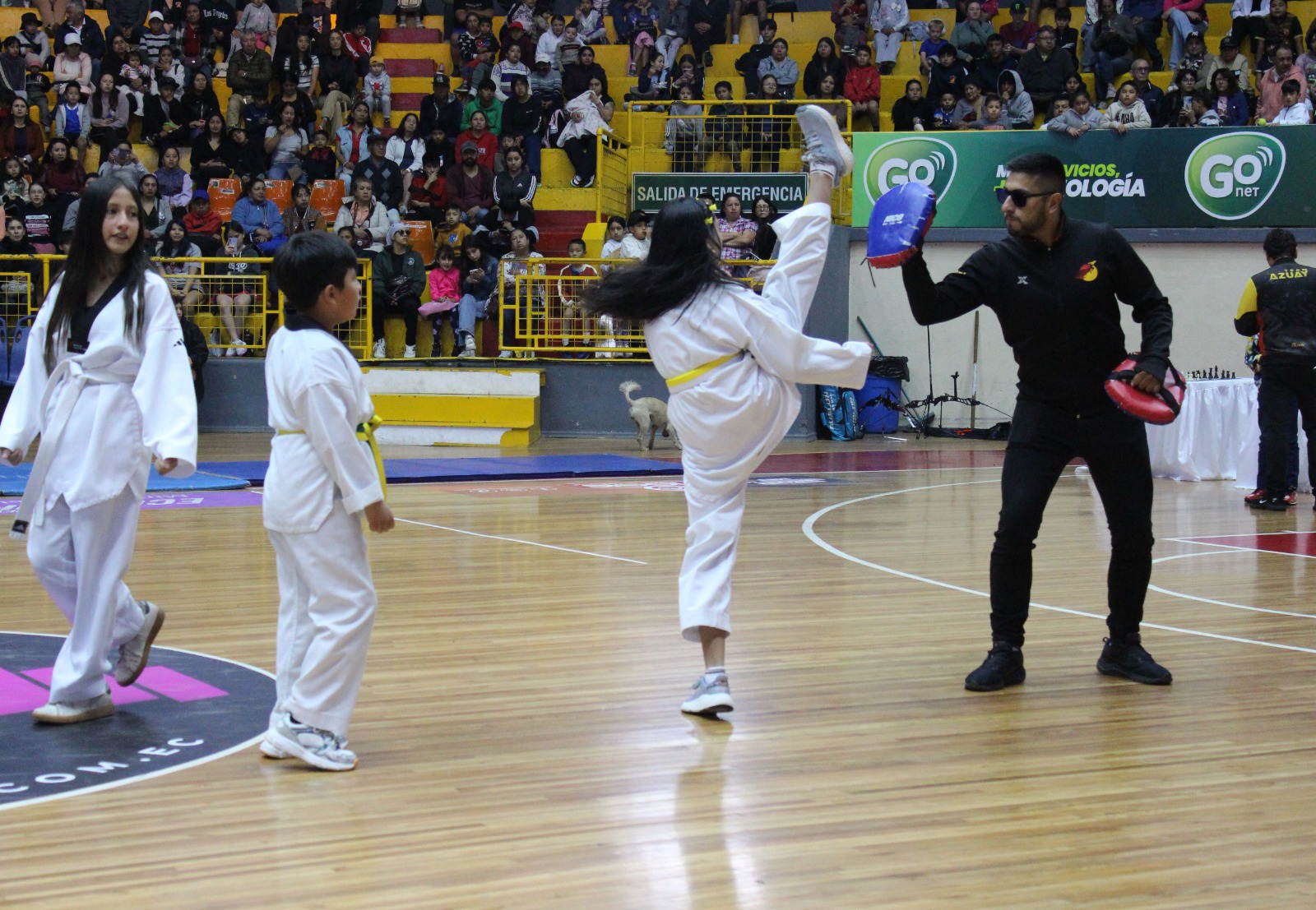 Karatecas durante la inauguración de las colonias vacacionales. Foto: Cortesía