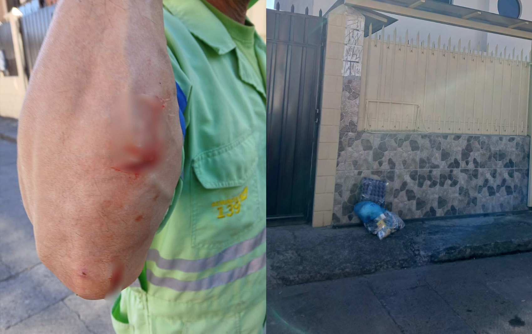 Un trabajador de recolección resultó lesionado por un vidrio desechado de forma inadecuada en Totoracocha, en Cuenca. /Cortesía
