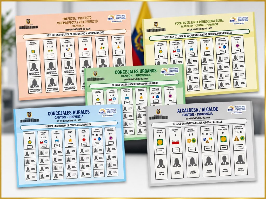 En estas elecciones cada dignidad tendrá una papeleta de distinto color y con avanzadas medidas de seguridad para proteger el sufragio.