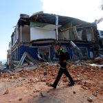 Así quedó una infraestructura de Manizales tras el terremoto en Colombia. Foto: AFP